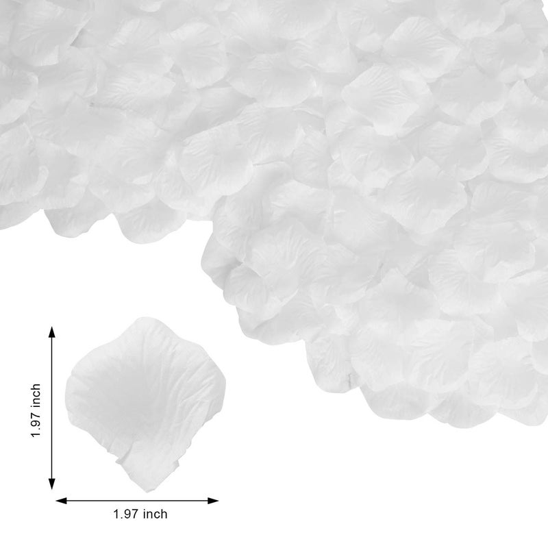 BESKIT 3000 PCS White Artificial Silk Rose Petals for Romantic Night, Wedding, Party, Anniversary Flower Decorations - Image 2