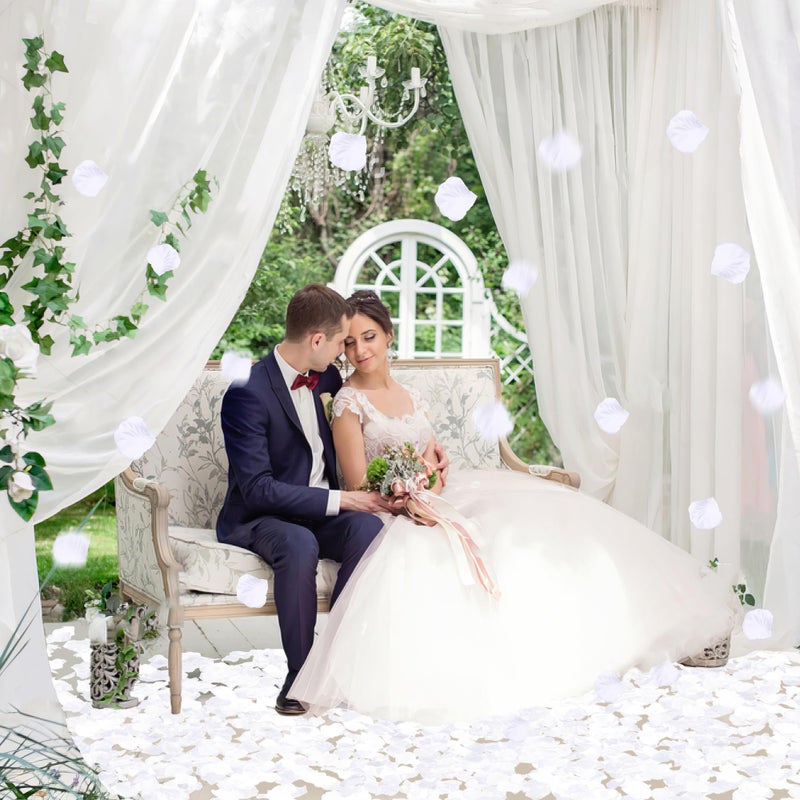 BESKIT 3000 PCS White Artificial Silk Rose Petals for Romantic Night, Wedding, Party, Anniversary Flower Decorations - Image 4