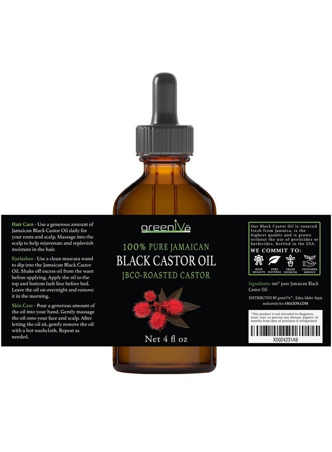 GreenIVe Organically Grown Jamaican Black Castor Oil JBCO 100% Pure Glass Bottle Cold Pressed Amazin Results (4 Ounce) - Image 3