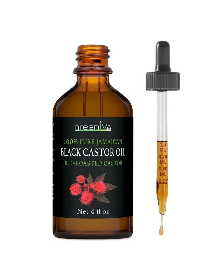 GreenIVe Organically Grown Jamaican Black Castor Oil JBCO 100% Pure Glass Bottle Cold Pressed Amazin Results (4 Ounce) - Image 1