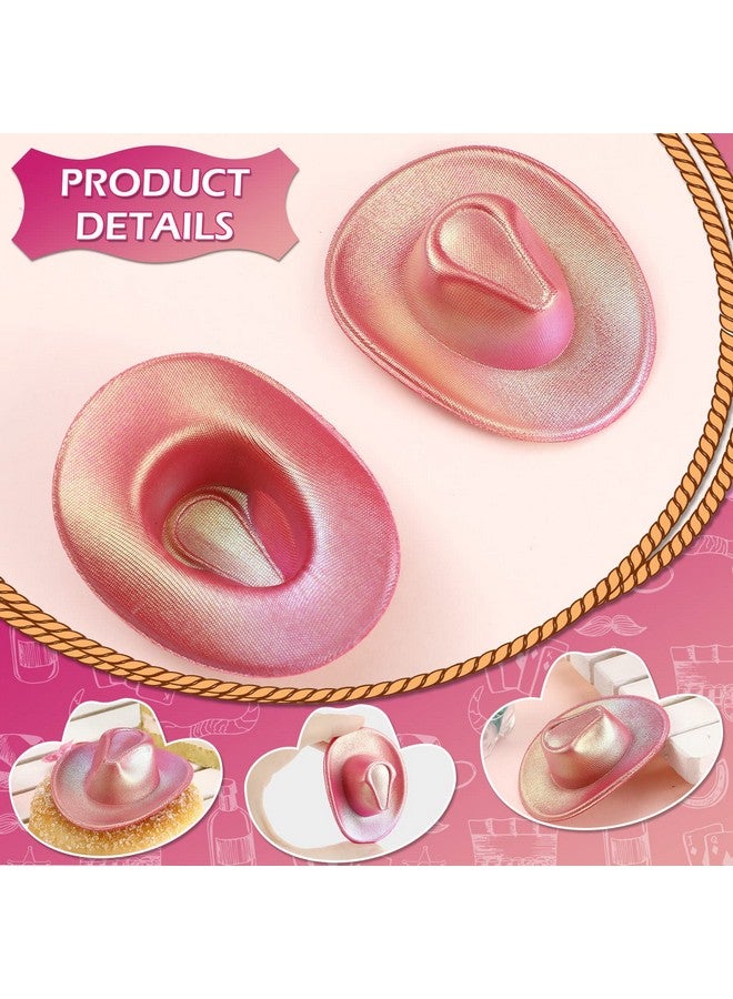 Vesici Mini Neon Cowgirl Hat Sparkly Glitter Space Holographic Western Cowboy Hat And Cowboy Boot Shot Glass Party Disco Cowgirl Cowboy Party Supplies For Dollhouse 20 Pieces - Image 5