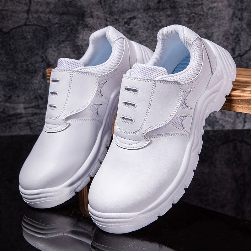 2025 Labor Protection Shoes Steel Toe Anti-Smashing Anti-Puncture Wear Ultrafine Leather Board Shoes All-Match Safety Shoes Work Shoes - Image 1
