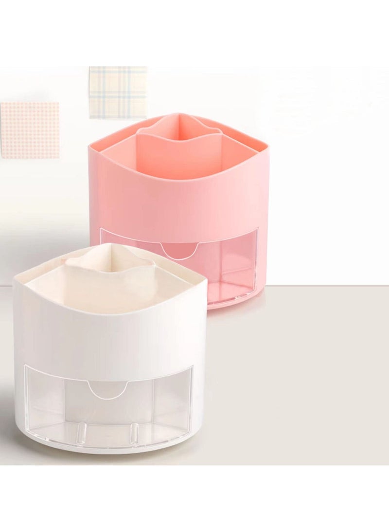 Y&D SYOSI Pencil Holder, 360 Degree Rotating Holder with 4 Slots Multifunctional Makeup Brush Drawer for Dressing Table/Home/Office/School (Pink)  - Image 3