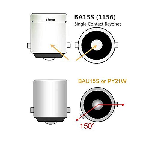 BlyilyB 2-Pack 9-30V BAU15S PY21W 7507 High Brightness Low Power Amber Yellow LED Bulbs Replacement For Turn Signal Lights - Image 4