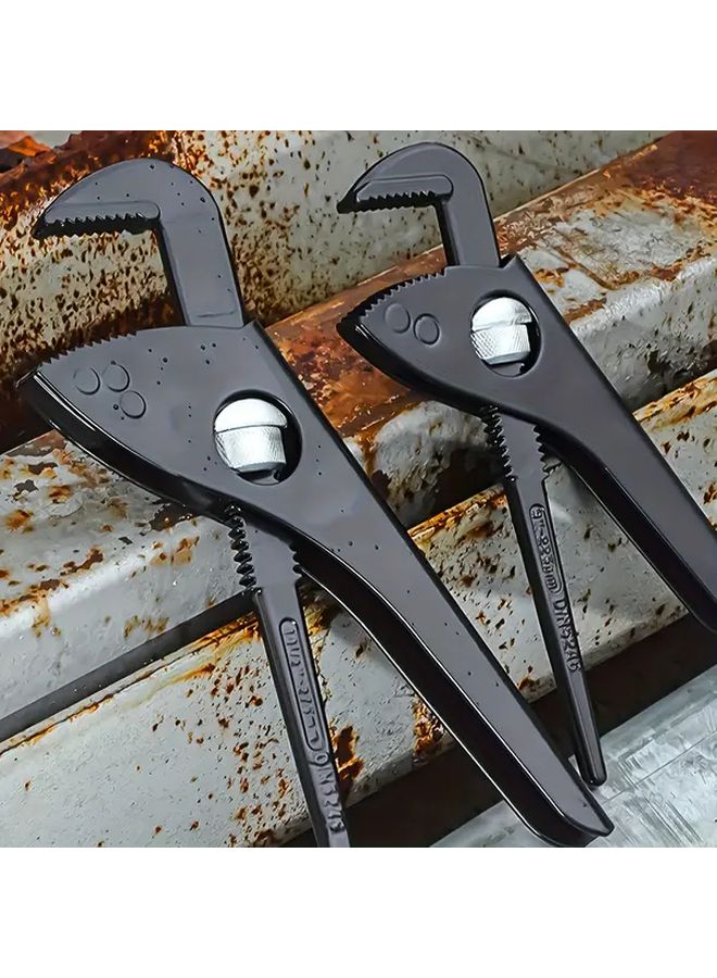 9 Inch Professional Heavy Duty Steel Pipe Wrench Adjustable High Torque Ergonomic Handle - Image 2