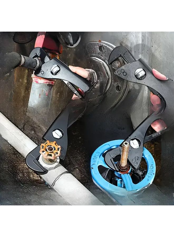 9 Inch Professional Heavy Duty Steel Pipe Wrench Adjustable High Torque Ergonomic Handle - Image 5