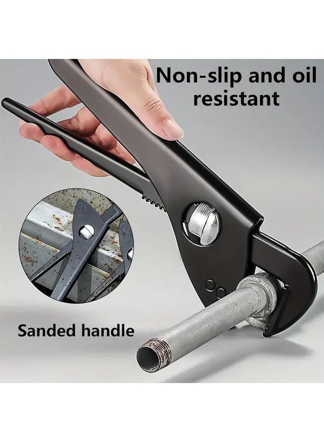 9 Inch Professional Heavy Duty Steel Pipe Wrench Adjustable High Torque Ergonomic Handle - Image 4