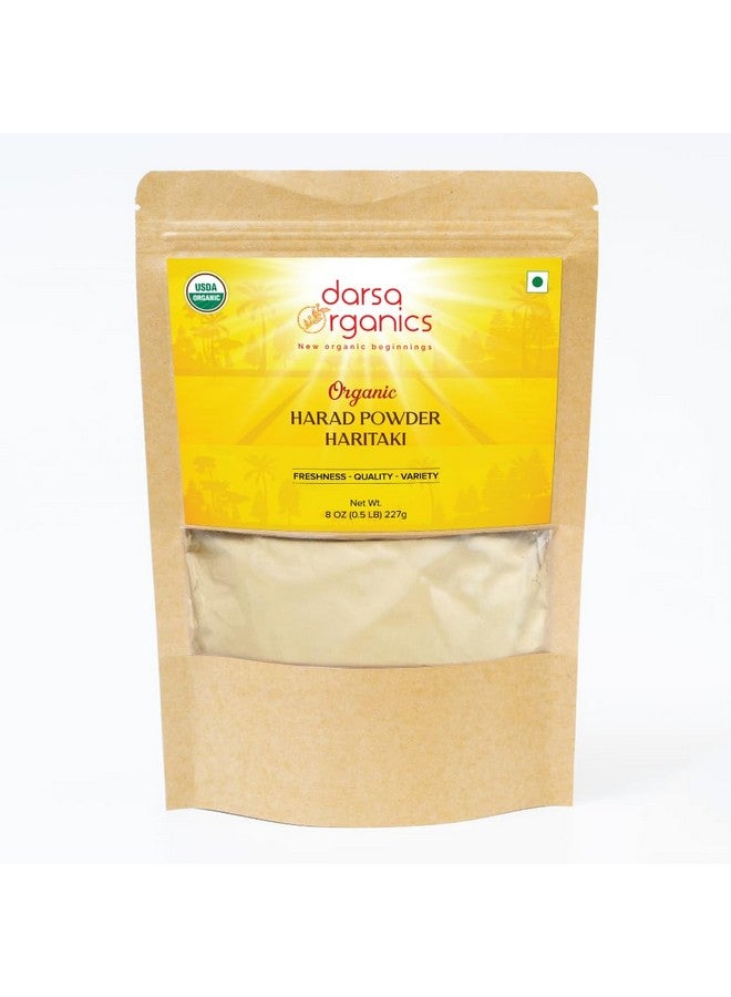 Darsa Organics Haritaki Powder 8oz - Terminalia Chebula, USDA Organic, Harad Powder Organic for Skin Care, Wellness & Vitality, Resealable Pouch, Ideal for Natural Balance - Image 1