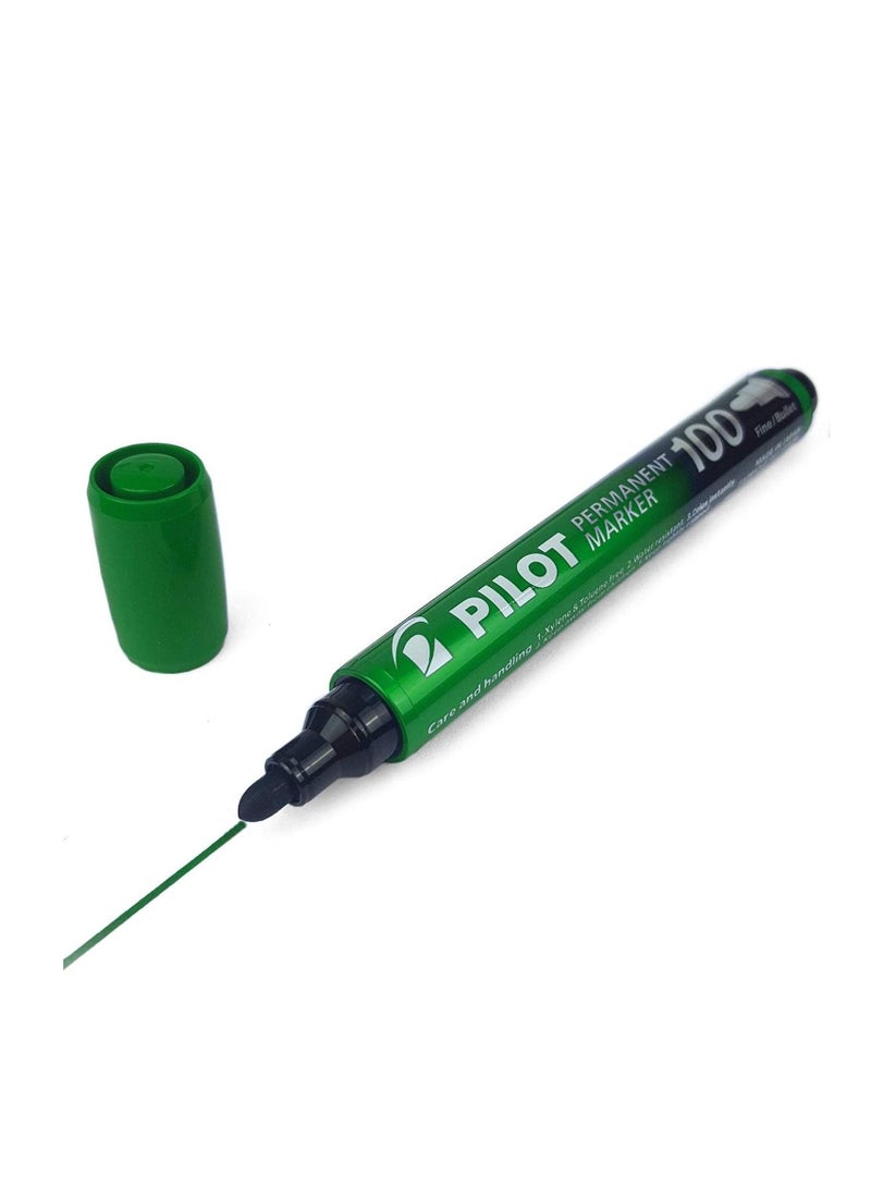PILOT 12-Piece Permanent Marker Bullet Tip Green Ink  - Image 2