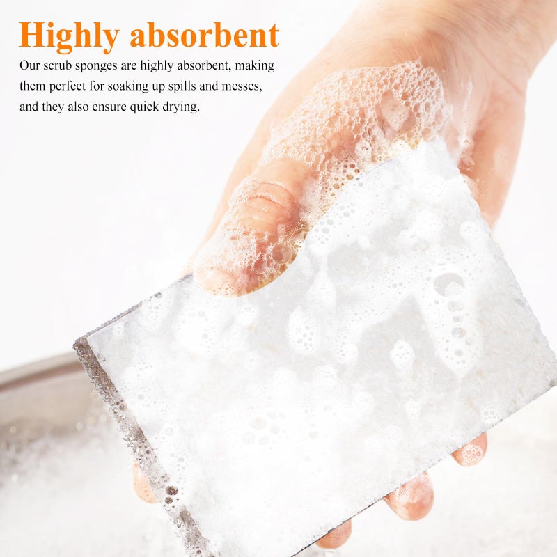 Reusable Non Scratch Kitchen Sponge Set 12pcs Natural Coconut Fiber Scrubber - Image 3