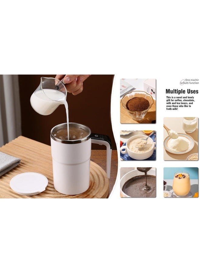 كوب قهوة ذاتي التحريك، كوب قهوة مغناطيسي كهربائي، كوب خلط محمول، أكواب قهوة ذاتية التحريك للقهوة والحليب والكاكاو والمشروبات، ترمس سفر متين (بني) - Image 5