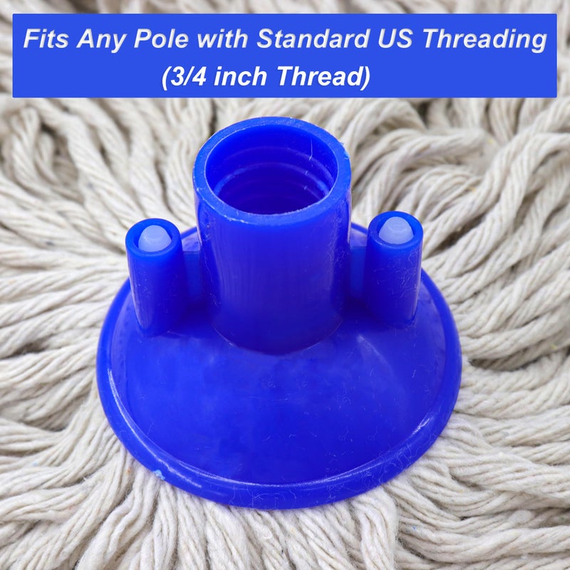 EaseYourDay Cotton String Screw on Mop Replacement Head Compatible with All Standard US Threading Pole (Acme 3/4 inch Thread) - 2 PCS - Image 5