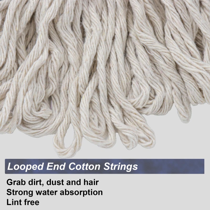 EaseYourDay Cotton String Screw on Mop Replacement Head Compatible with All Standard US Threading Pole (Acme 3/4 inch Thread) - 2 PCS - Image 4