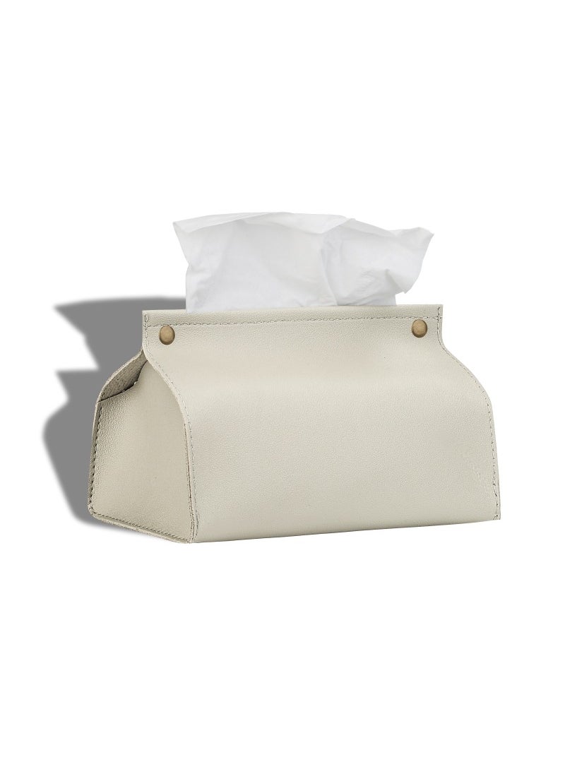 Generic ins Nordic Leather Tissue Box Living Room Storage pu Tissue Bag Car Tissue Cover Spot Wholesale Rice White