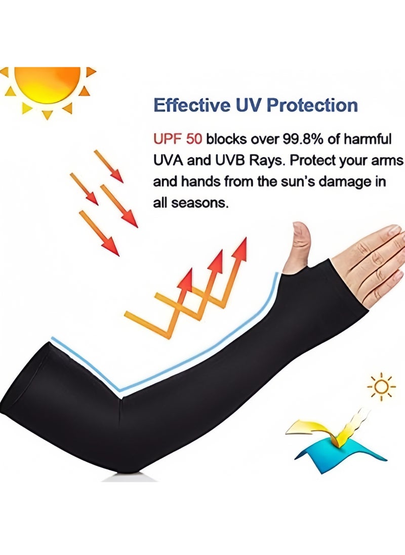 Generic - 6 Pairs Arm Sleeves, Cooling Arm Sleeve, Stretch Sports Sun Protection Sleeve, Compression Arm Sleeves, Outdoor UV Sun Protection Arm Sleeves, Suitable for Golfing Fishing Running, Black+White+Gray+Khaki+Blue+Pink (Unisex) - Image 1