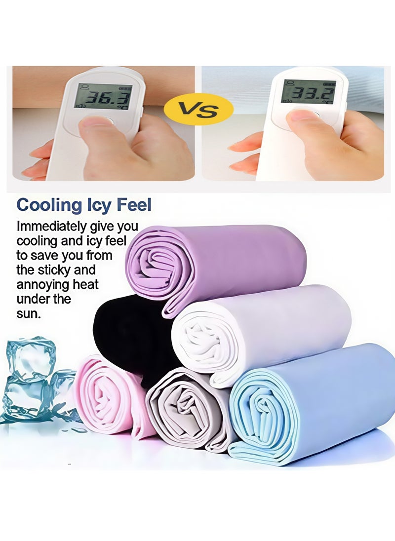 Generic - 6 Pairs Arm Sleeves, Cooling Arm Sleeve, Stretch Sports Sun Protection Sleeve, Compression Arm Sleeves, Outdoor UV Sun Protection Arm Sleeves, Suitable for Golfing Fishing Running, Black+White+Gray+Khaki+Blue+Pink (Unisex) - Image 1
