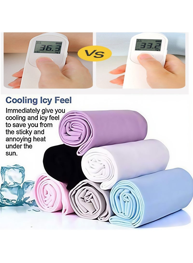 6 Pairs Arm Sleeves, Cooling Arm Sleeve, Stretch Sports Sun Protection Sleeve, Compression Arm Sleeves, Outdoor UV Sun Protection Arm Sleeves, Suitable for Golfing Fishing Running, Black+White+Gray+Khaki+Blue+Pink (Unisex) - Image 5