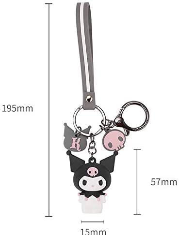 PaPiJoJo PaPiJoJo 2 Pcs Set My Melody + Kuromi,Cute Keychain Kawaii Anime Keychains Accessories Keyring Key Purse Car Backpack Charms  - Image 3