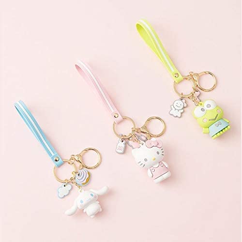 PaPiJoJo PaPiJoJo 2 Pcs Set My Melody + Kuromi,Cute Keychain Kawaii Anime Keychains Accessories Keyring Key Purse Car Backpack Charms  - Image 5