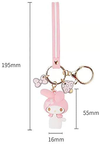 PaPiJoJo PaPiJoJo 2 Pcs Set My Melody + Kuromi,Cute Keychain Kawaii Anime Keychains Accessories Keyring Key Purse Car Backpack Charms  - Image 2
