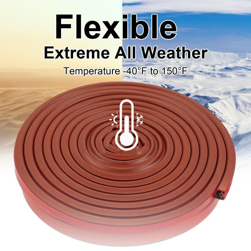 Brown Self Adhesive Windproof Door Seal Strip for Gaps 236 Inch - Image 4