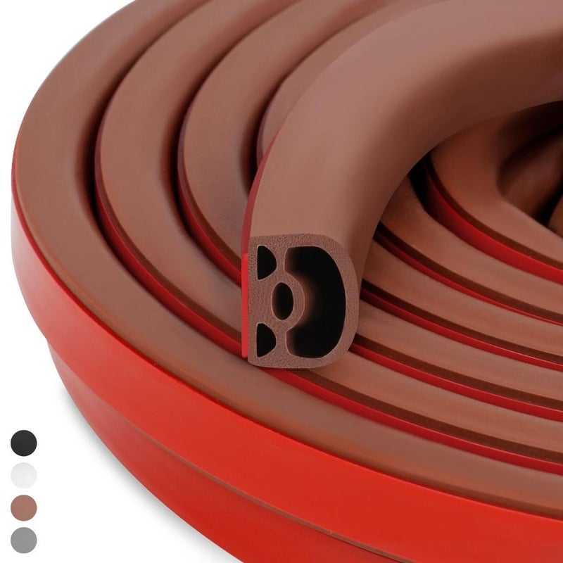 Brown Self Adhesive Windproof Door Seal Strip for Gaps 236 Inch - Image 2