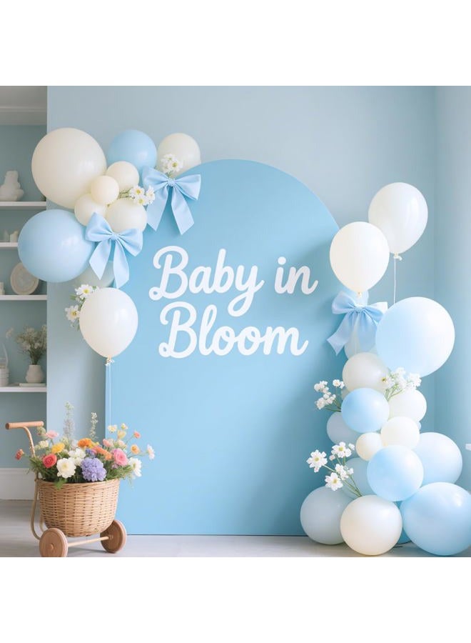 MLMC 6FT Arch Backdrop Cover Blue Fitted Spandex Backdrop Stand Cover Stretchy Round Top Chiara Arch Cover for Wedding Baby Shower Birthday Ceremony Photography Background Decor 6x2.6FT - Image 3