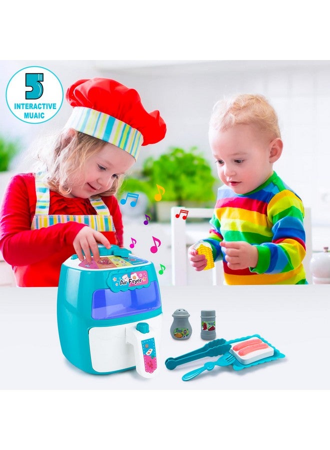 HAPTIME Toy Air Fryer, Play Kitchen Accessories Set For Toddlers, Kids Kitchen Playset W/ Music & Color Changing Foods, Toy Kitchen Interactive Pretend Play Toys Set, Christmas Birthday Gift For Boys Girls  - Image 2