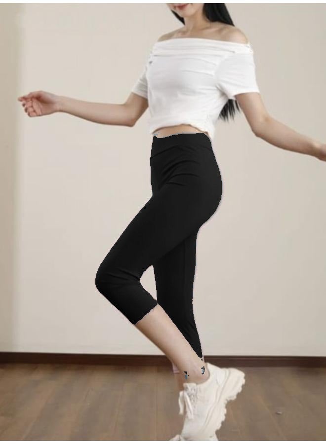 Women's Under-Knee Length Seamless Leggings Walking Exercise Workout Yoga Activewear KU402 - Image 3