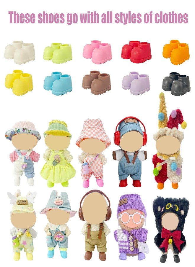 Ezcora 10 Pairs Doll Shoes for 15-17cm Doll,10 Colors of Shoes for 17cm Doll (Set 1) - Image 3