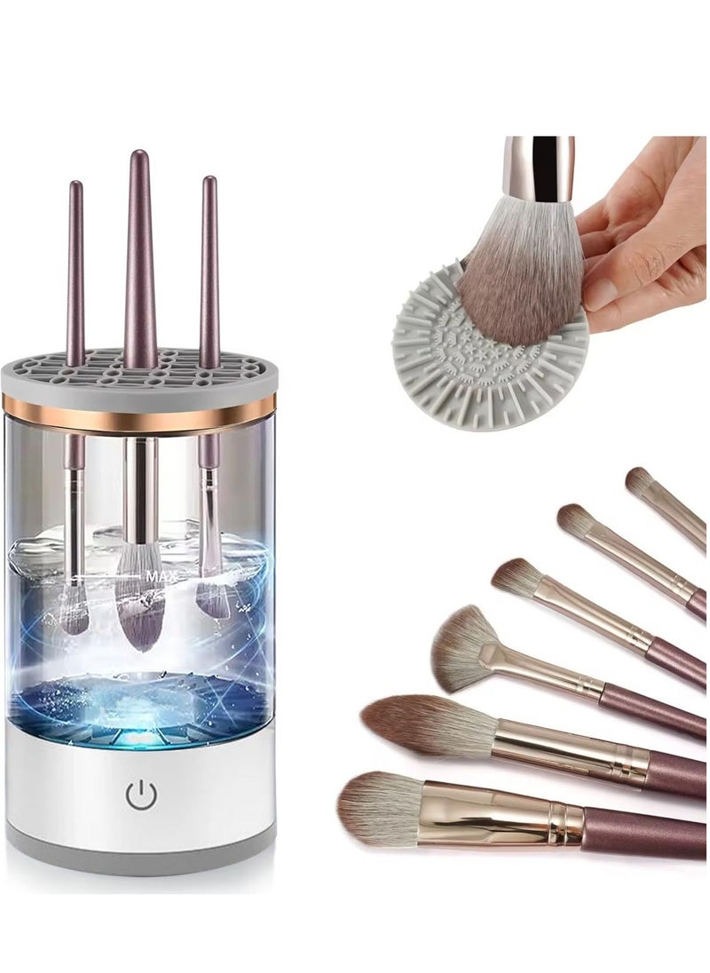 Denx ectric Makeup Brush Cleaner, Makeup Brush Cleaner Machine with Brush Clean Mat, Automatic Cosmetic Brush Cleaner Makeup Brush Tools for All Size Beauty Makeup Brushes Set  - Image 1