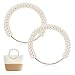 TXIN 2 Pieces Pearl Beaded Purse Handle Imitation Pearl Decor Handbag Handle Short Replacement Bag Chain Accessories with Golden Ring for DIY Handmade Woven Crochet Bag Purse Making Supplies White - Image 2