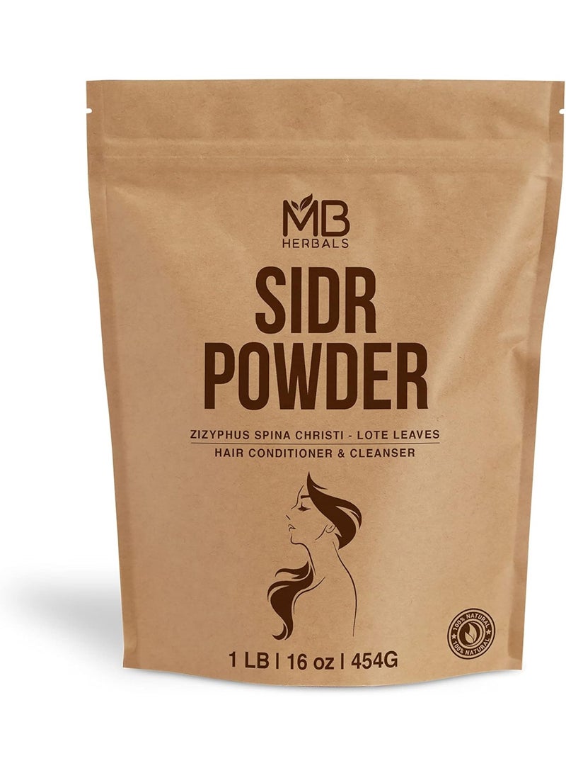 MB Herbals MB Herbals Sidr Powder 16 oz / 1 lb (454 Gram) | WildCrafted | Seder Lote Leaves | Ziziphus spina christi | Natural Hair Conditioner & Cleanser | Sidr 99.5%, Neem 0.5% - Image 1