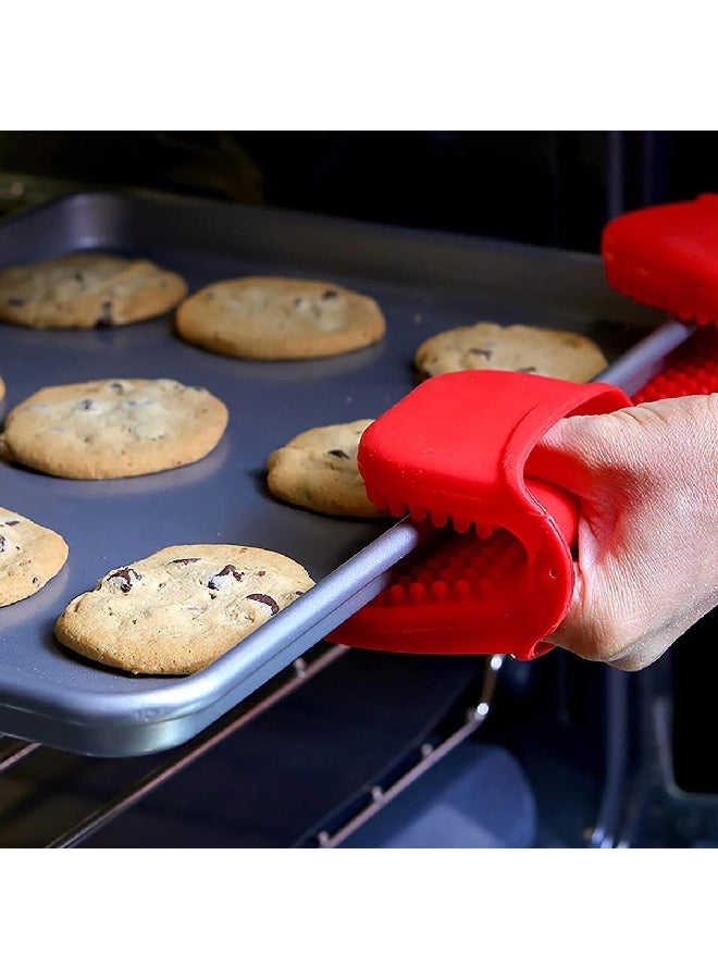 Dexas Mini Silicone Oven Mitt with Raised Nibs, Heat Resistant to 450Â°F, Red, Dishwasher Safe - Image 4