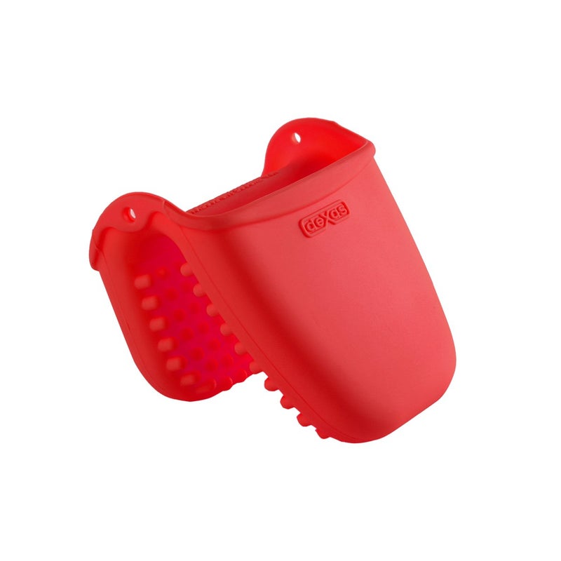 Dexas Mini Silicone Oven Mitt with Raised Nibs, Heat Resistant to 450Â°F, Red, Dishwasher Safe - Image 1