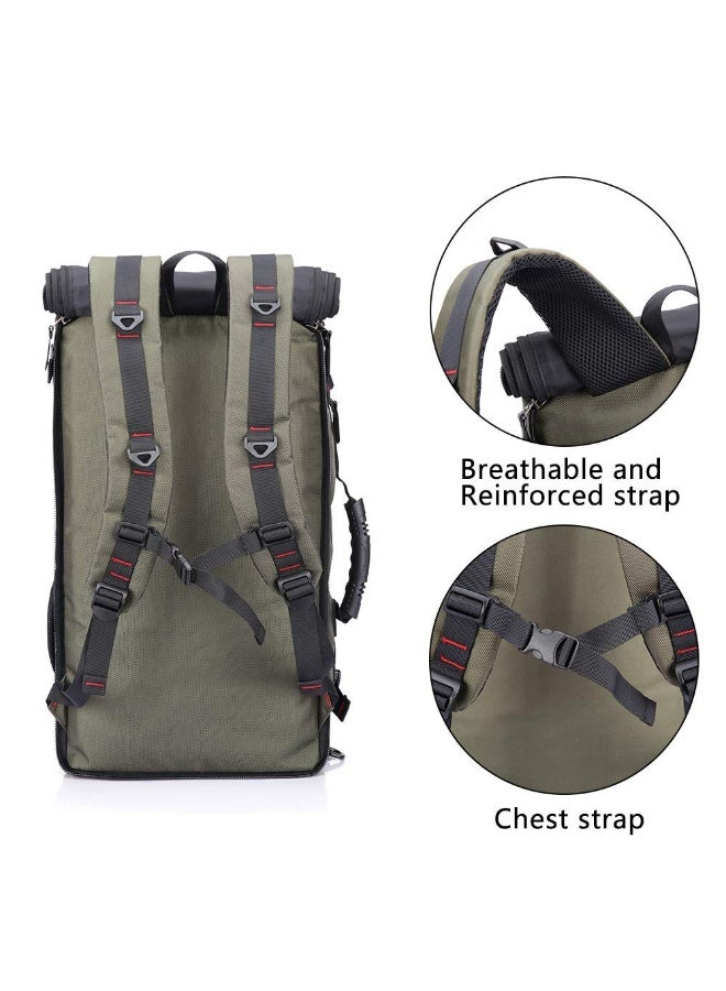 Large Capacity Multifunctional oxford waterproof Flight-Approved travel backpack Utility Mountaineering outdoor sport bag Classic Laptop Backpack Hiking & Camping Dayback for Unisex (Green) - Image 5