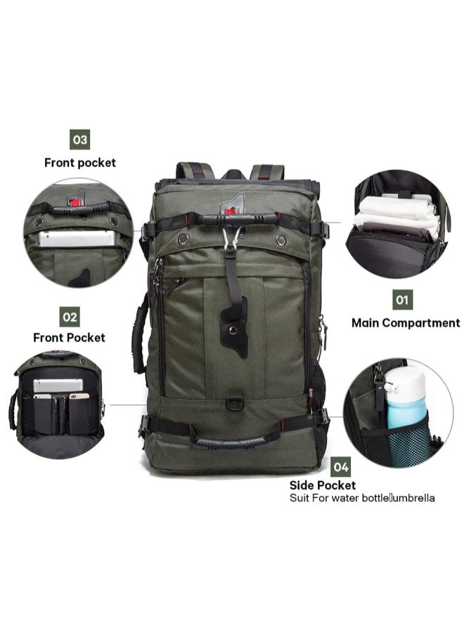 Large Capacity Multifunctional oxford waterproof Flight-Approved travel backpack Utility Mountaineering outdoor sport bag Classic Laptop Backpack Hiking & Camping Dayback for Unisex (Green) - Image 2