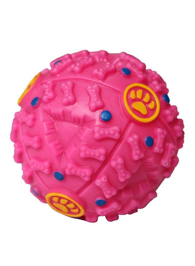 لعبة كرة تفاعلية للكلاب تصدر أصوات صرير وضحكات عالية وموزع طعام للحيوانات الأليفة - حجم كبير (وردي) - Image 1