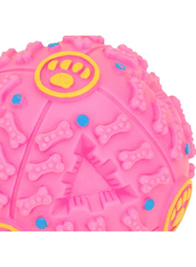 لعبة كرة تفاعلية للكلاب تصدر أصوات صرير وضحكات عالية وموزع طعام للحيوانات الأليفة - حجم كبير (وردي) - Image 3