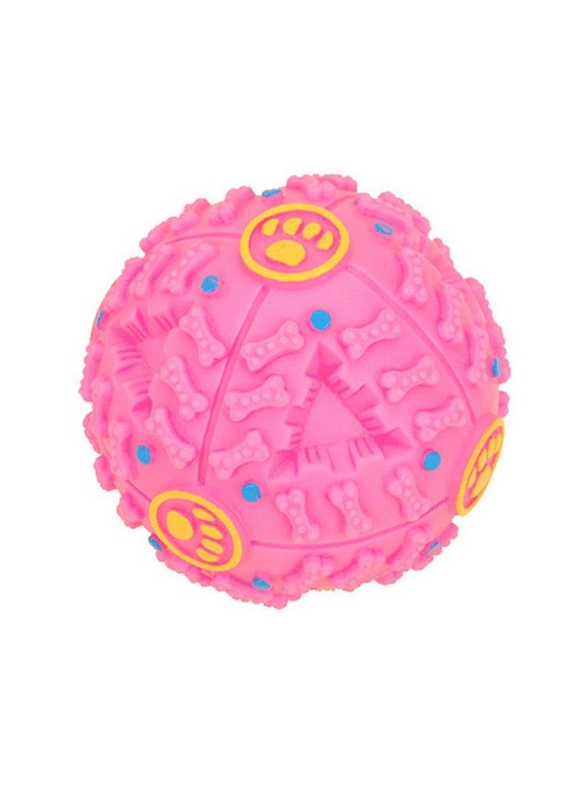 لعبة كرة تفاعلية للكلاب تصدر أصوات صرير وضحكات عالية وموزع طعام للحيوانات الأليفة - حجم كبير (وردي) - Image 2