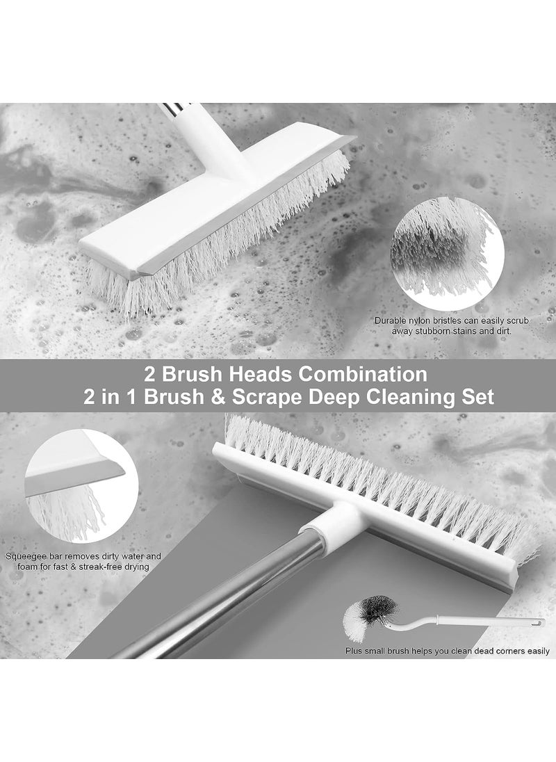 FOMQUAZLI FOMQUAZLI Bathroom Cleaning Brush with Wiper Toilet Tiles Cleaning Brush Floor Scrub Bathroom Brush with Long Handle Floor Scrub Home Kitchen Bathroom Cleaning Accessories LONG HANDLE CLEANING BRUSH  - Image 5