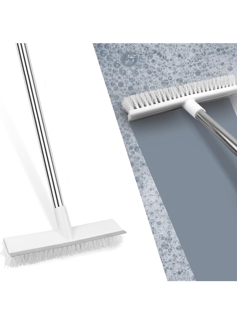 FOMQUAZLI FOMQUAZLI Bathroom Cleaning Brush with Wiper Toilet Tiles Cleaning Brush Floor Scrub Bathroom Brush with Long Handle Floor Scrub Home Kitchen Bathroom Cleaning Accessories LONG HANDLE CLEANING BRUSH  - Image 1