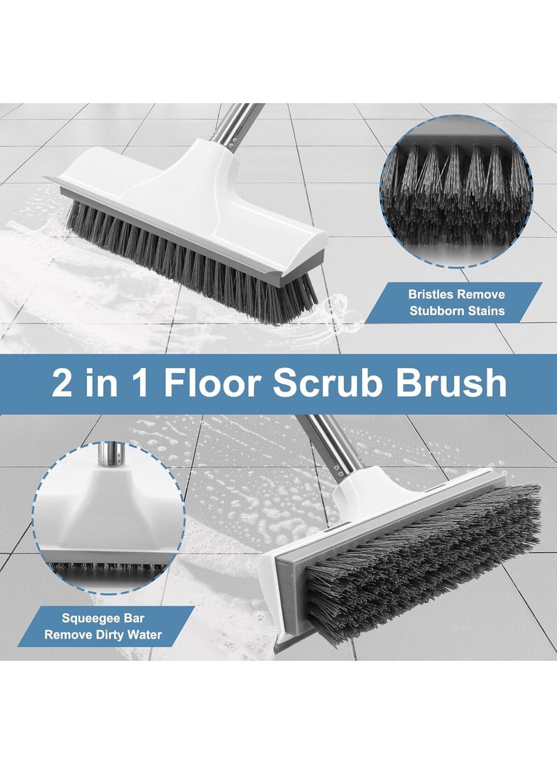 FOMQUAZLI FOMQUAZLI Bathroom Cleaning Brush with Wiper Toilet Tiles Cleaning Brush Floor Scrub Bathroom Brush with Long Handle Floor Scrub Home Kitchen Bathroom Cleaning Accessories LONG HANDLE CLEANING BRUSH  - Image 4