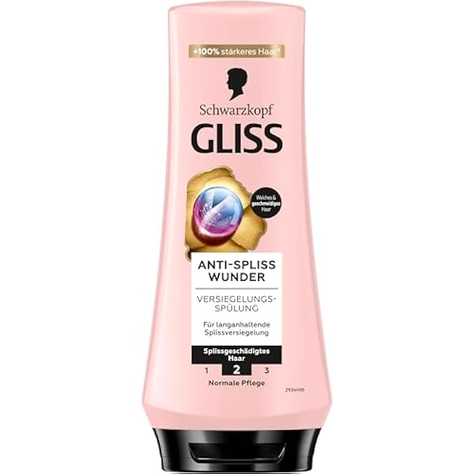 Gliss CONDITIONER ANTI-SPLIT ENDS MIRACLE (200 ML), REPAIRS DAMAGED HAIR FIBRES, 88% LESS SPLIT ENDS, FOR LONG-LASTING SEALING AND PERFECT COMBABILITY - Image 3