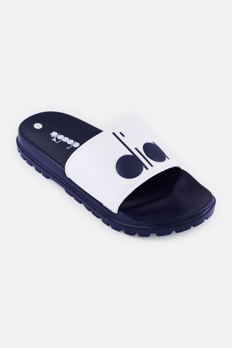 DIADORA Kids Boy Solanas Slip On Slides, White - Image 1