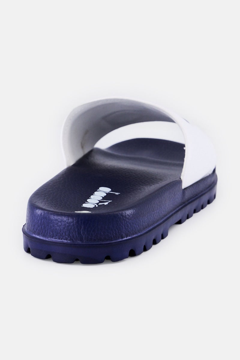 DIADORA Kids Boy Solanas Slip On Slides, White - Image 3