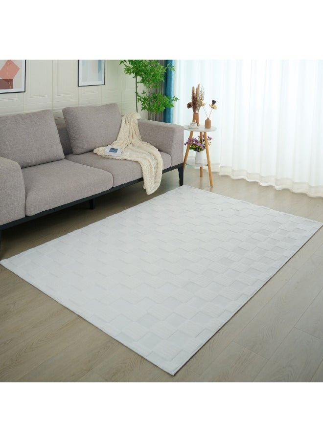 Home Box Zara Eela Jacquard Rabbit Fur Rug 220 x 150 cm  - Image 1