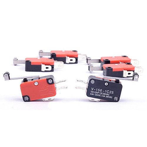 Cylewet 6Pcs V-156-1C25 Micro Limit Switch Long Hinge Roller Momentary SPDT Snap Action for Arduino (Pack of 6) CYT1046 - Image 2