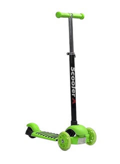 AL BADER 2 in 1 Kick Scooter 3 Adjustable Height Foldable Kick Scooters for Kids LED Light Wheels and Anti-Slip Deck 3 Wheel Scooter Outdoor Activities for Boys & Girls Ages 3-8 Years Green  - Image 1