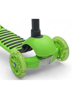 AL BADER 2 in 1 Kick Scooter 3 Adjustable Height Foldable Kick Scooters for Kids LED Light Wheels and Anti-Slip Deck 3 Wheel Scooter Outdoor Activities for Boys & Girls Ages 3-8 Years Green  - Image 3